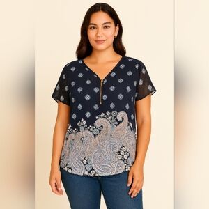 Rue 21 Boho Blouse With Tie Tassel Key Detail